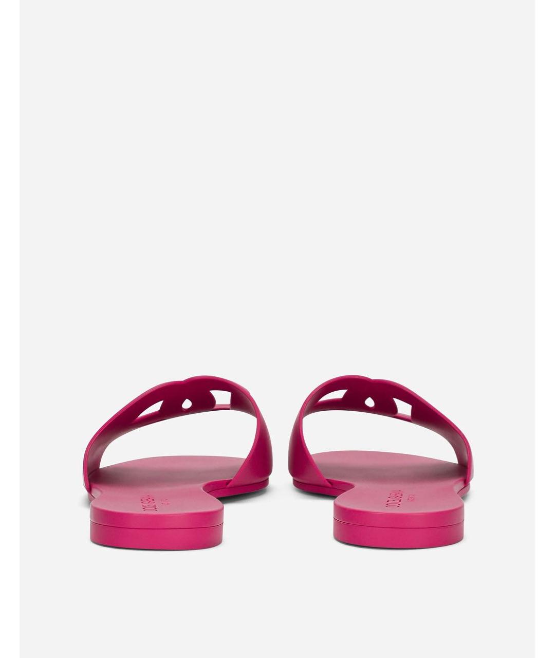 DOLCE&GABBANA Фуксия резиновые шлепанцы, фото 3