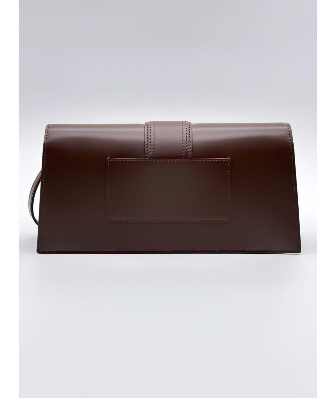 JACQUEMUS Коричневая кожаная сумка с короткими ручками, фото 3