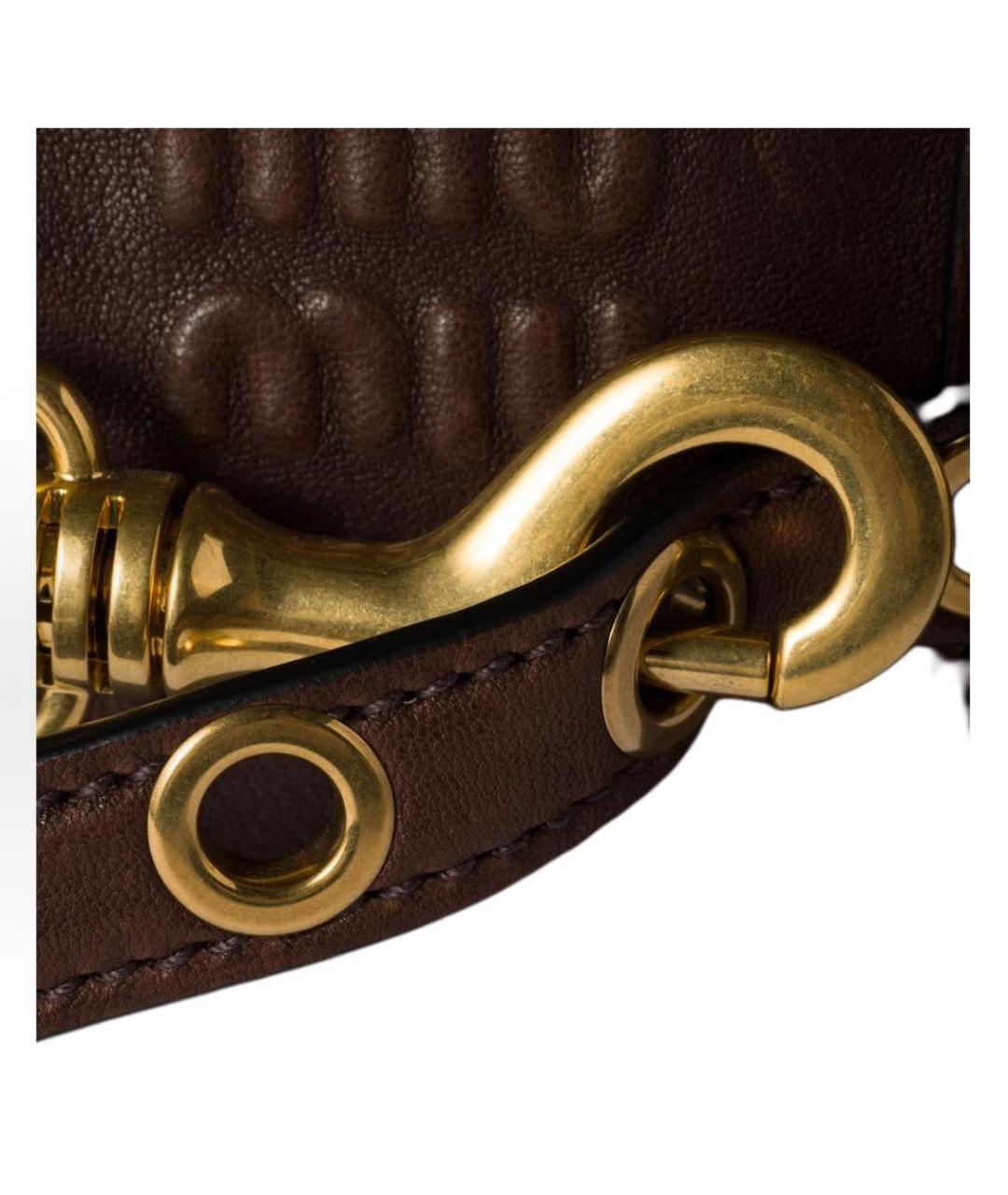 MIU MIU Коричневая кожаная сумка с короткими ручками, фото 3