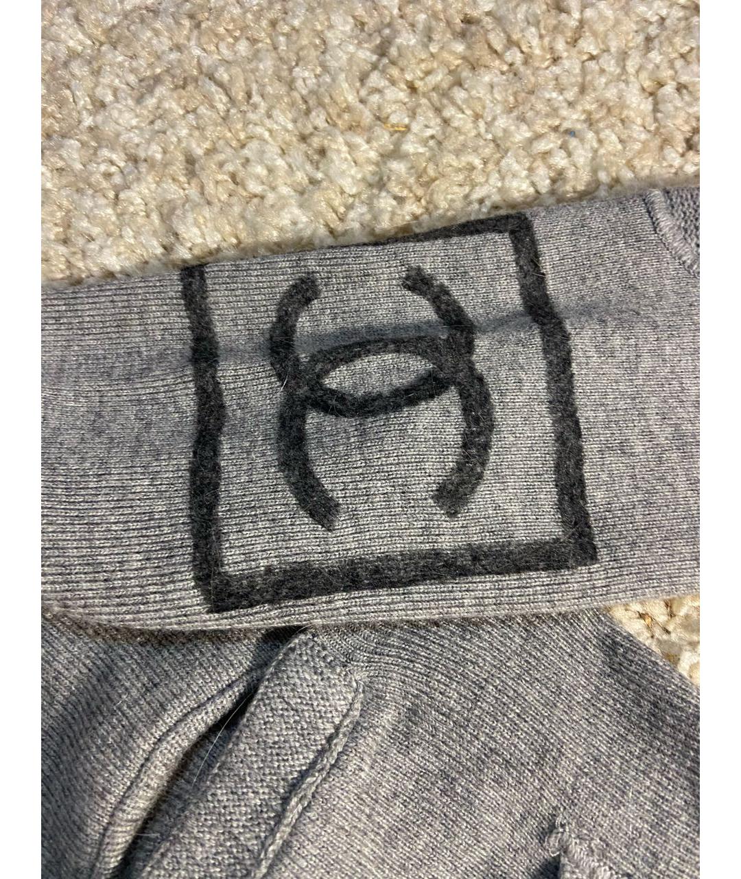 CHANEL Серый шерстяной кардиган, фото 4