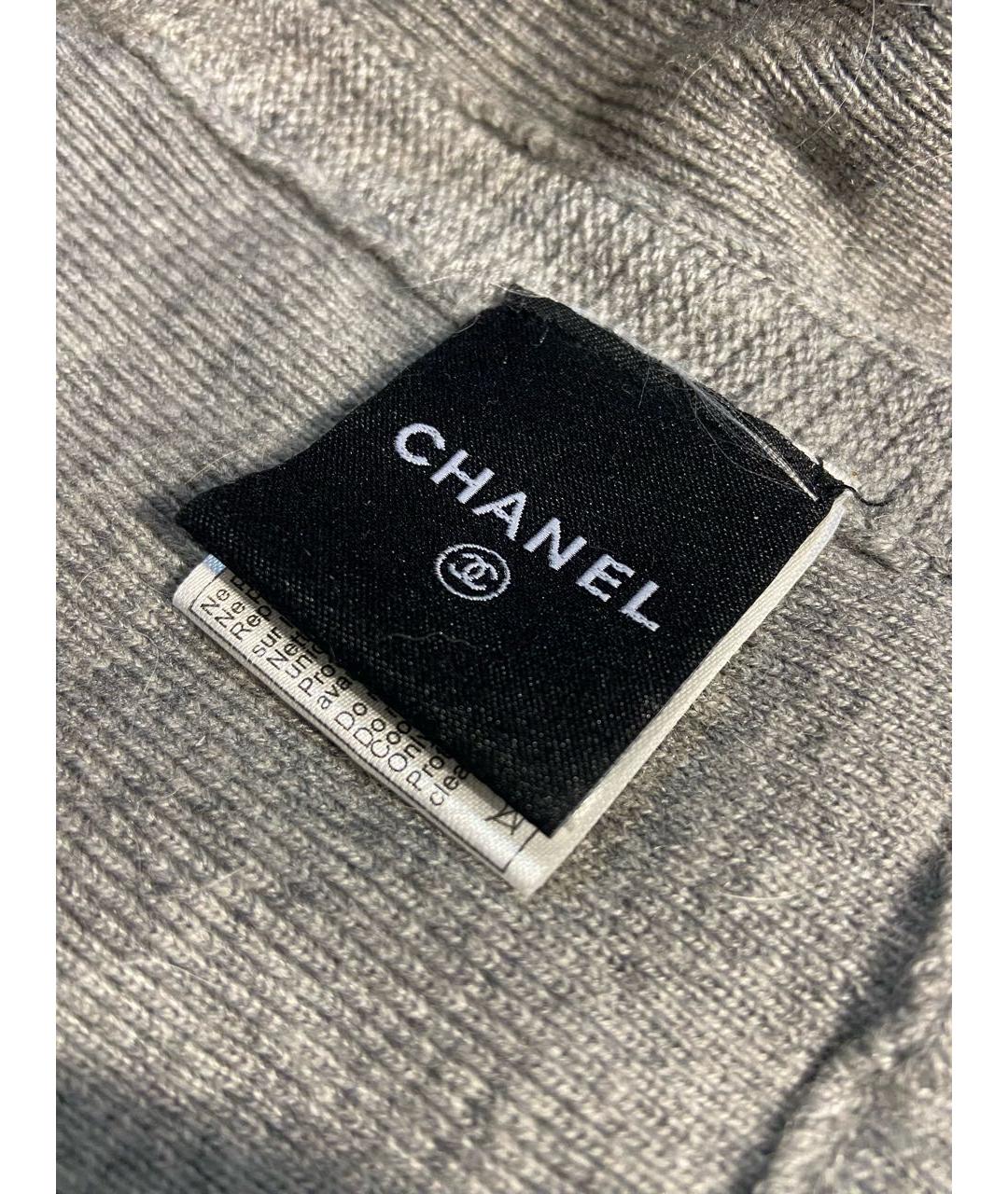 CHANEL Серый шерстяной кардиган, фото 6