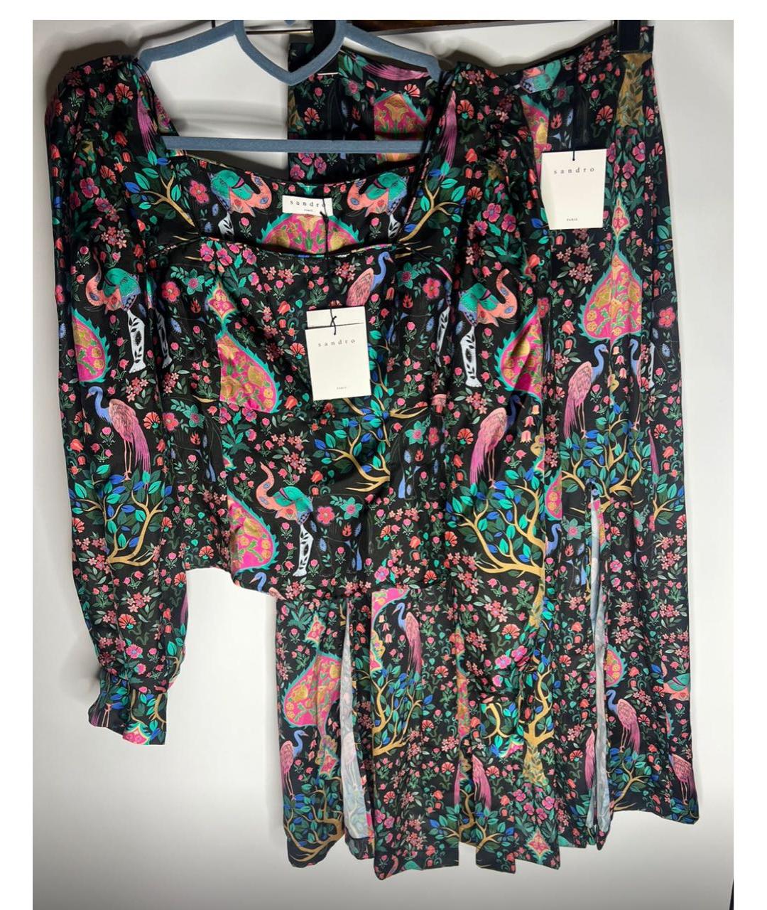 SANDRO Мульти шелковый костюм с юбками, фото 6