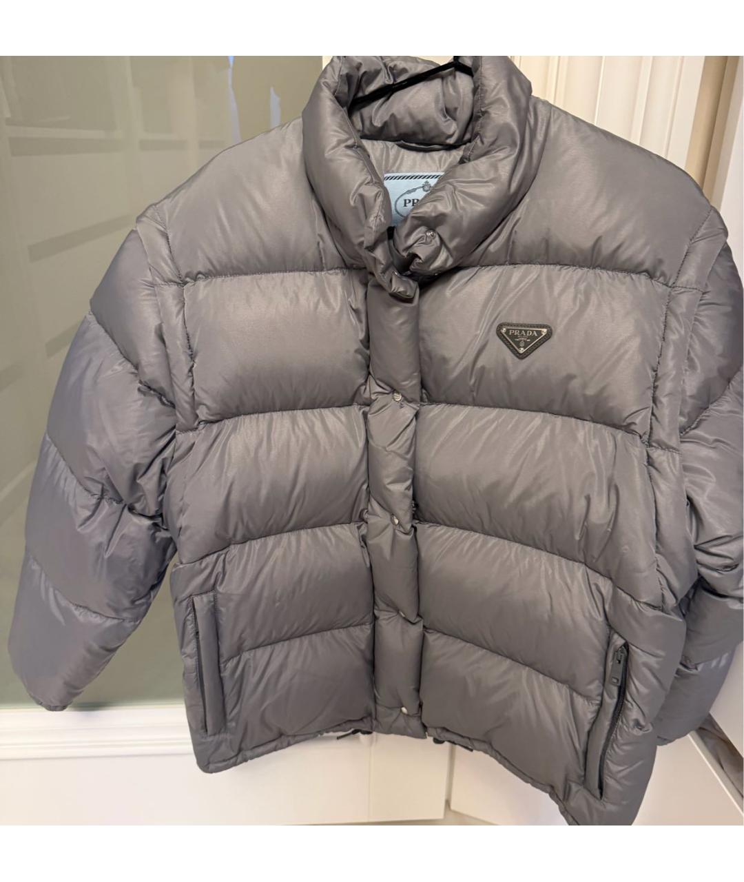 PRADA Серая полиэстеровая куртка, фото 2