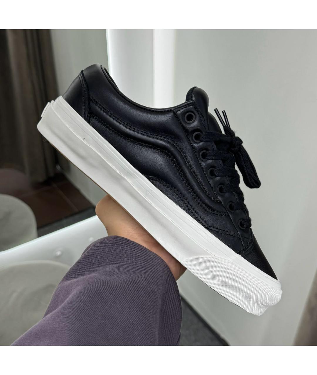 VANS Черные кожаные низкие кроссовки / кеды, фото 5