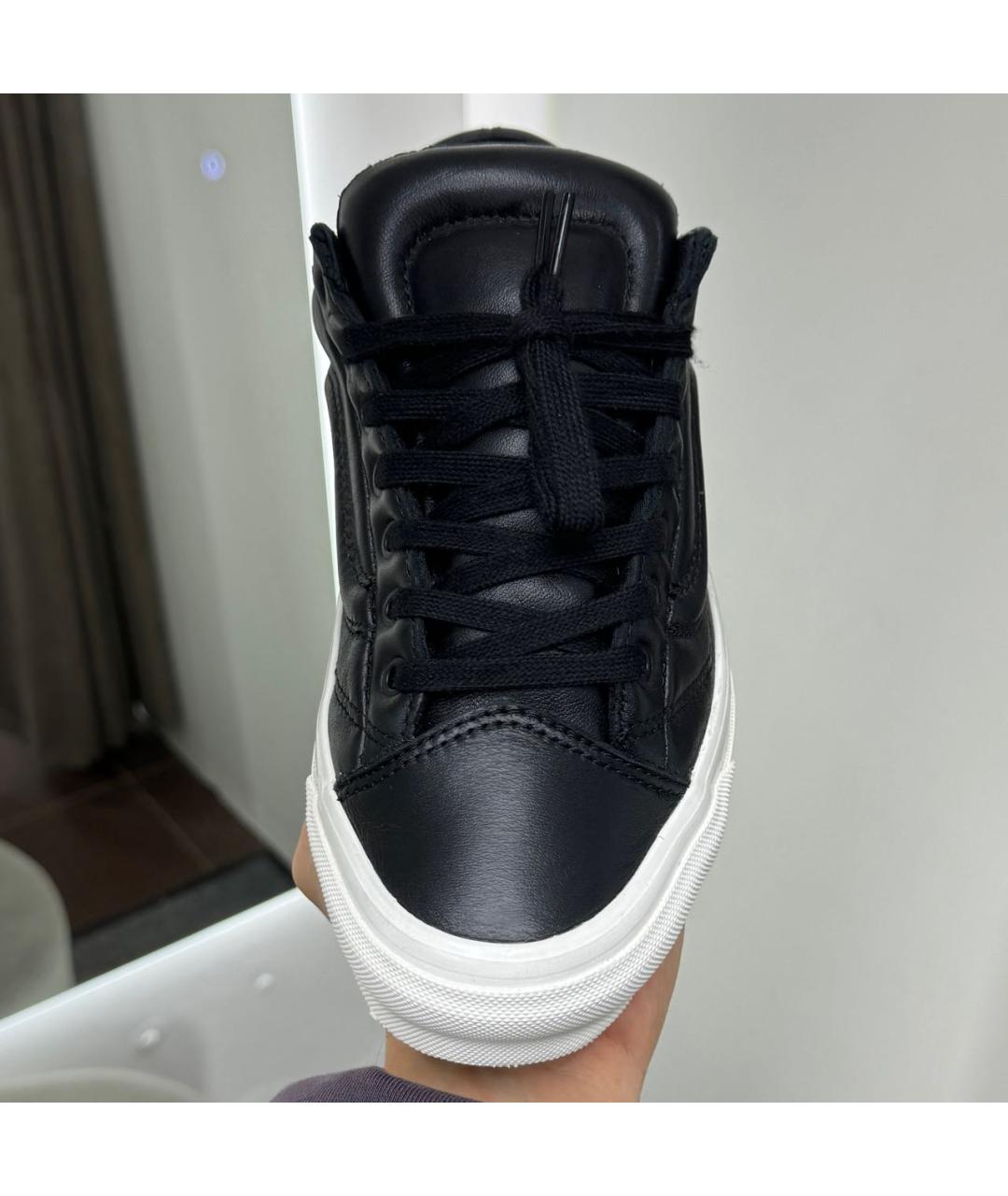 VANS Черные кожаные низкие кроссовки / кеды, фото 3