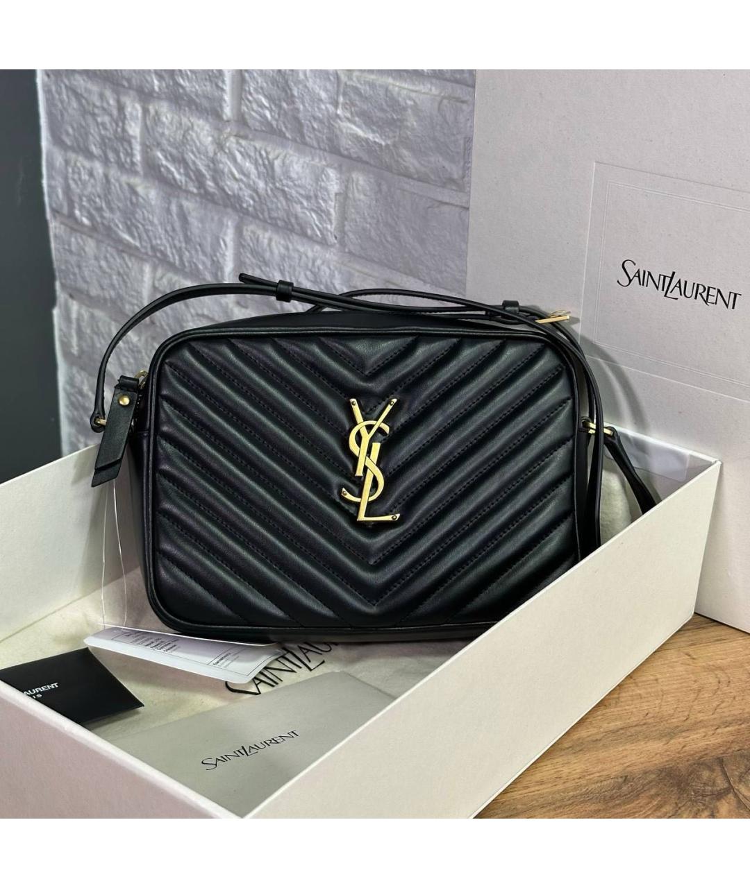 SAINT LAURENT Черная тканевая сумка через плечо, фото 2