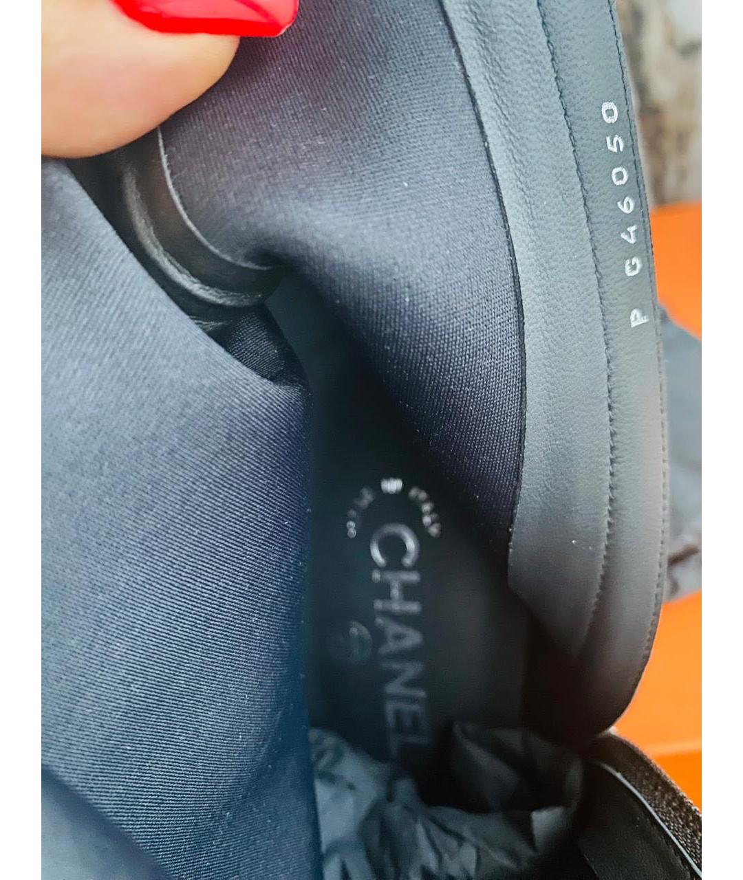 CHANEL Черные кожаные ботильоны, фото 4