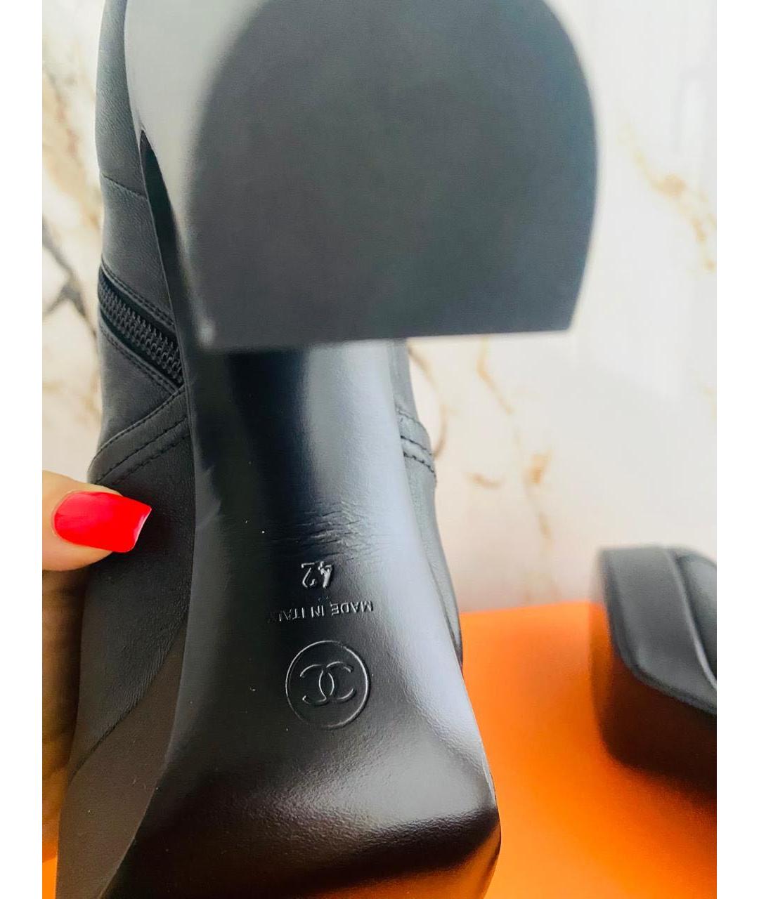 CHANEL Черные кожаные ботильоны, фото 5