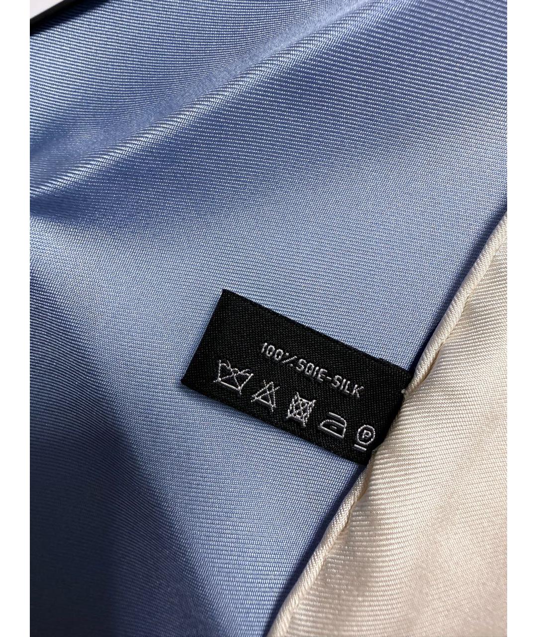 CHANEL Голубой шелковый платок, фото 6