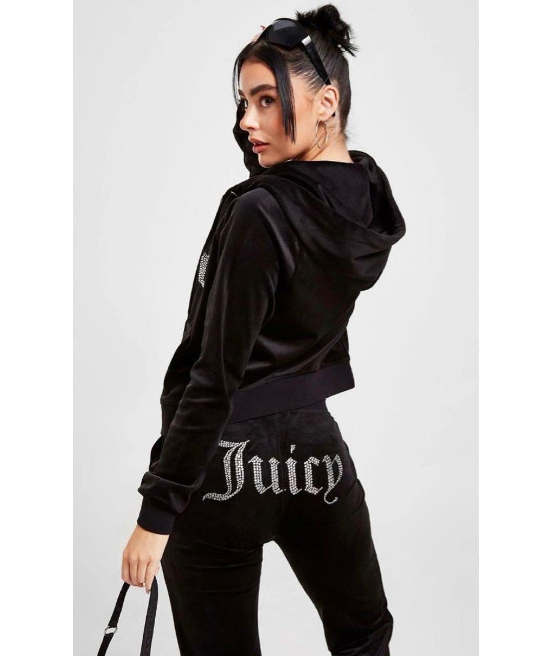 JUICY COUTURE Черный велюровый костюм с брюками, фото 4