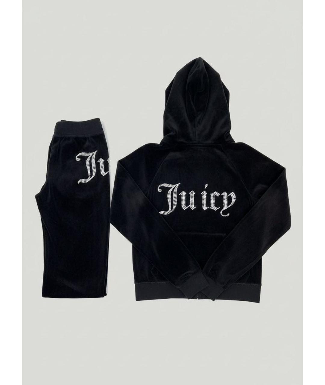 JUICY COUTURE Черный велюровый костюм с брюками, фото 2