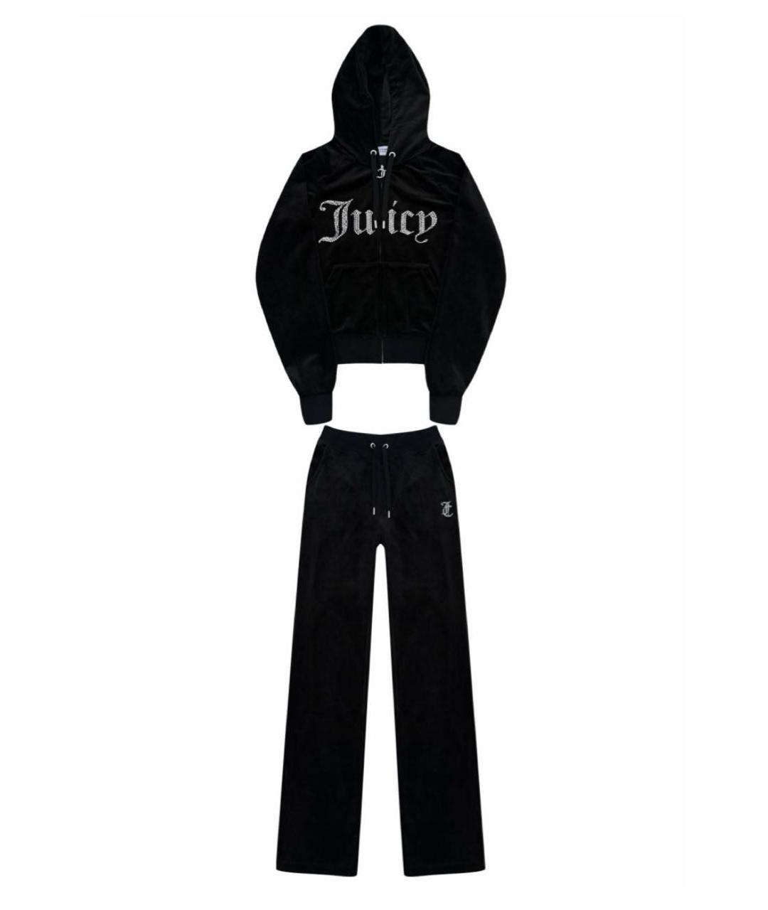 JUICY COUTURE Черный велюровый костюм с брюками, фото 6