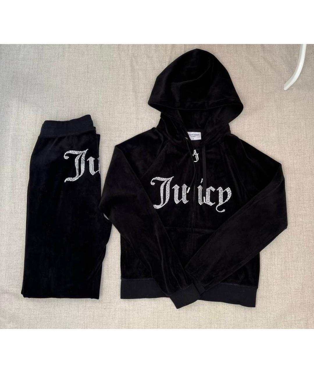 JUICY COUTURE Черный велюровый костюм с брюками, фото 3