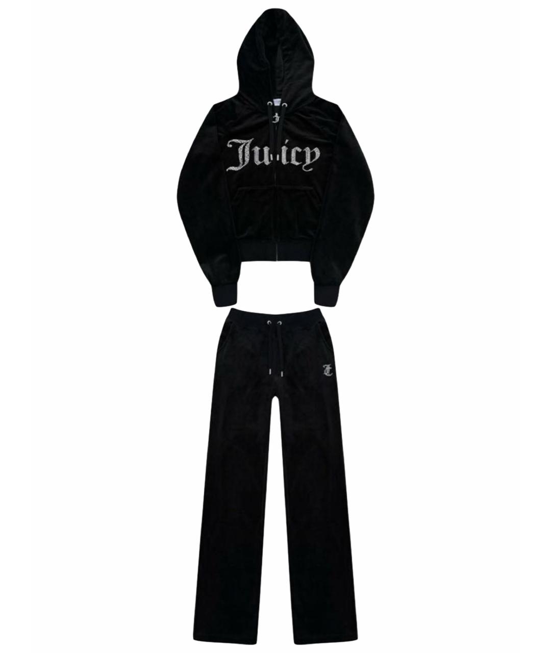JUICY COUTURE Черный велюровый костюм с брюками, фото 1