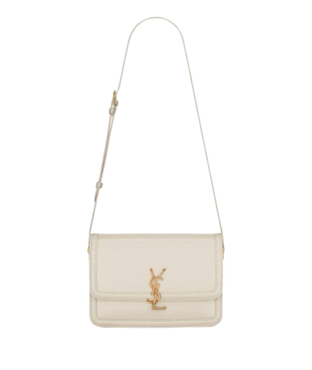 SAINT LAURENT Белая кожаная сумка через плечо, фото 1