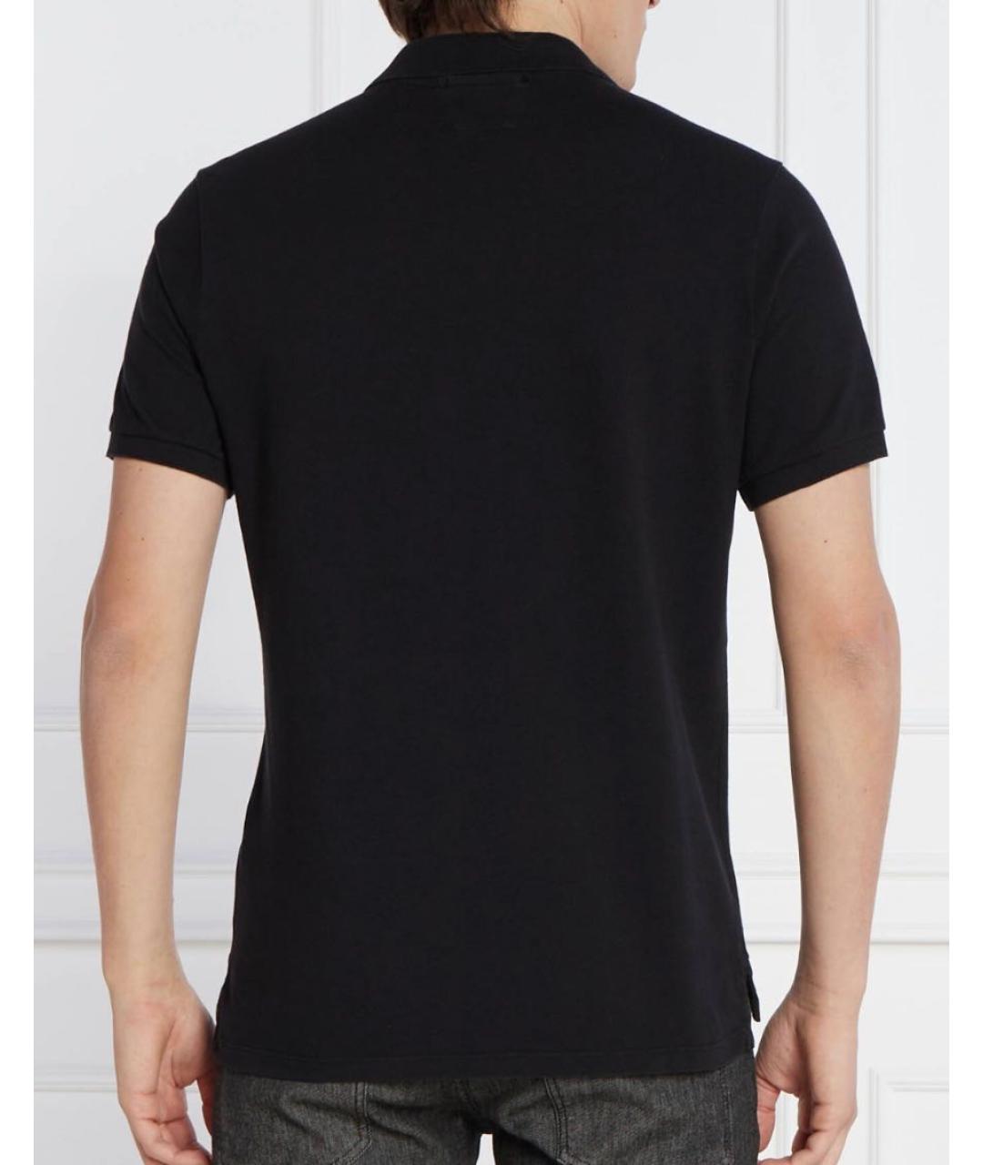CP COMPANY Черное хлопковое поло с коротким рукавом, фото 5