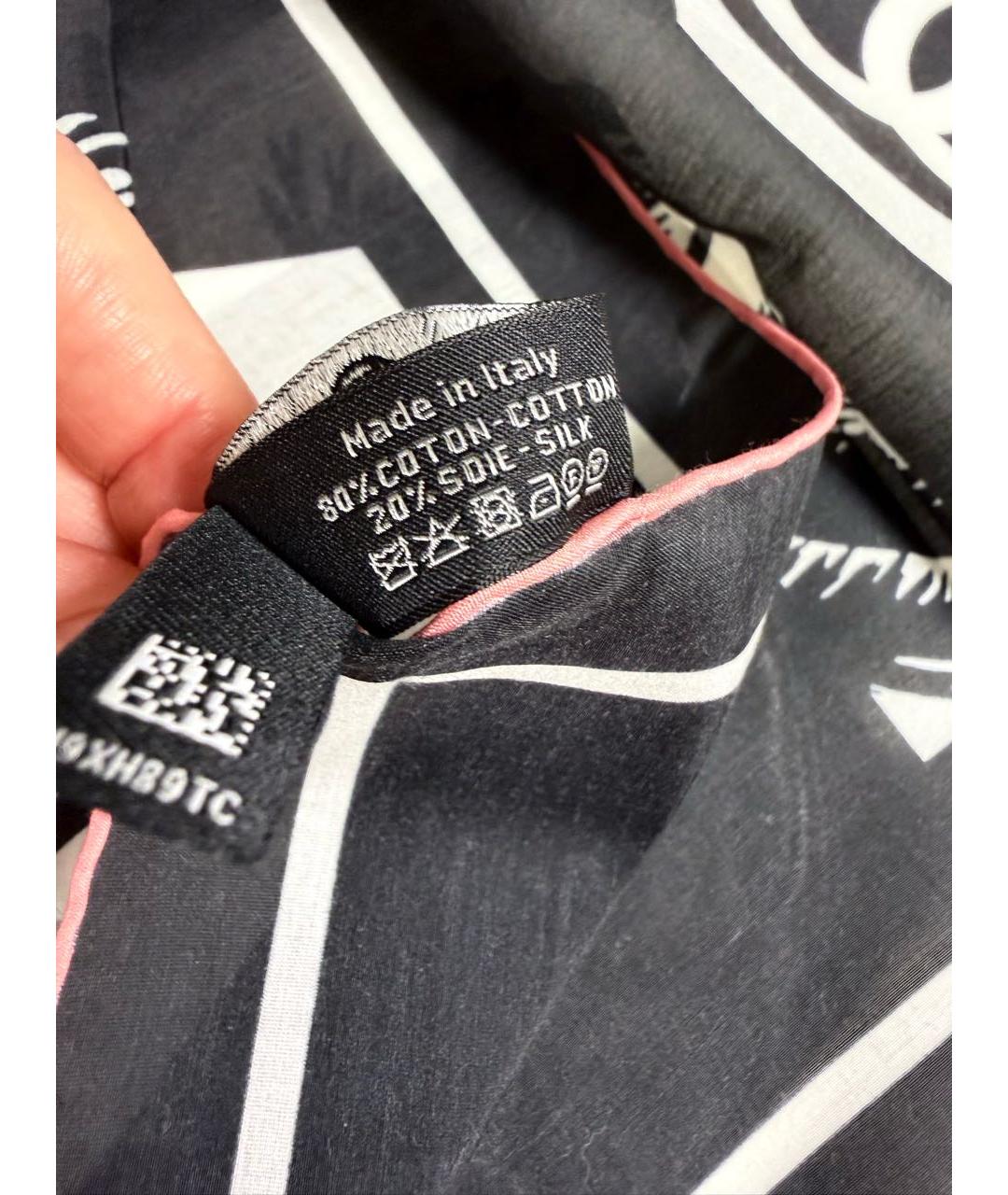 CHANEL Черный хлопковый платок, фото 5