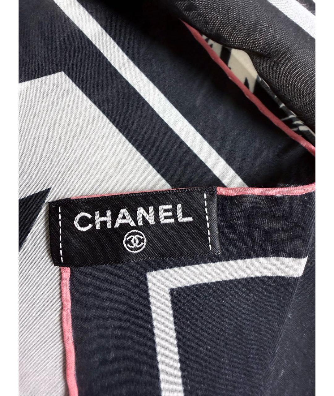 CHANEL Черный хлопковый платок, фото 4