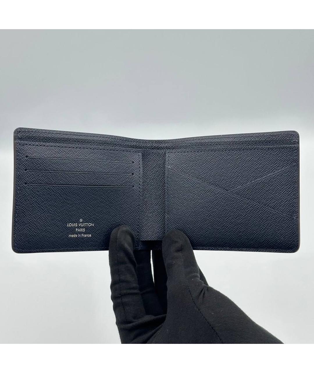 LOUIS VUITTON Темно-синий кожаный кошелек, фото 2