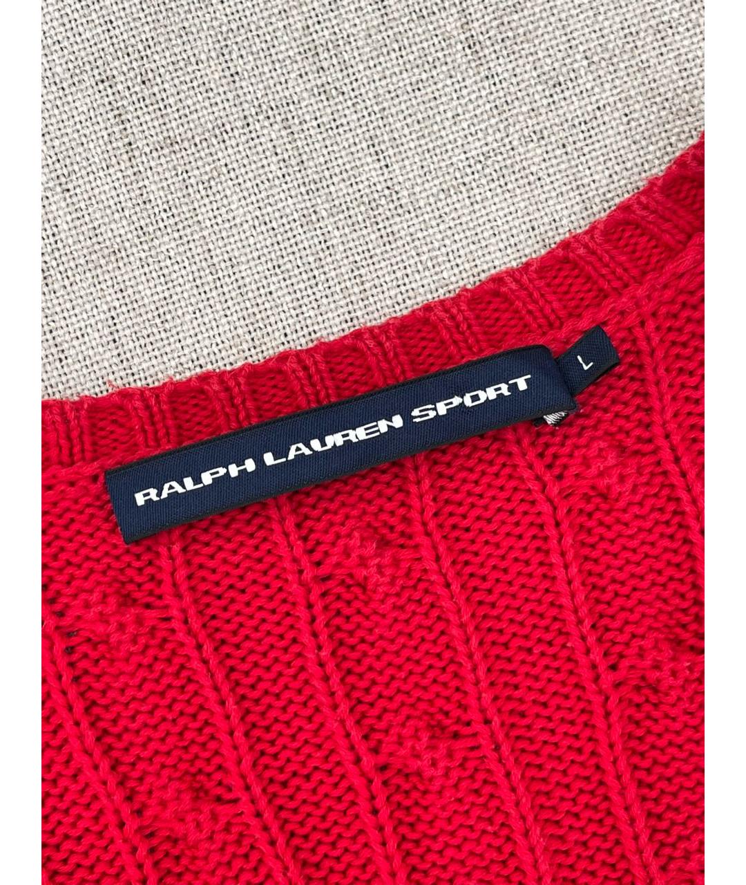 RALPH LAUREN Красный хлопковый джемпер / свитер, фото 4