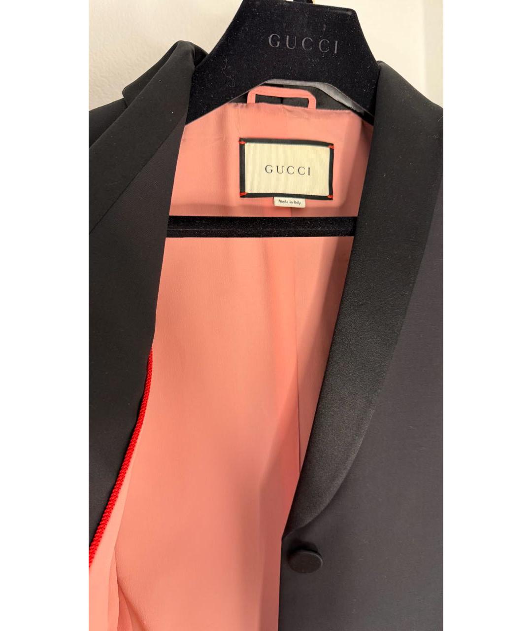 GUCCI Черный шелковый жакет/пиджак, фото 4