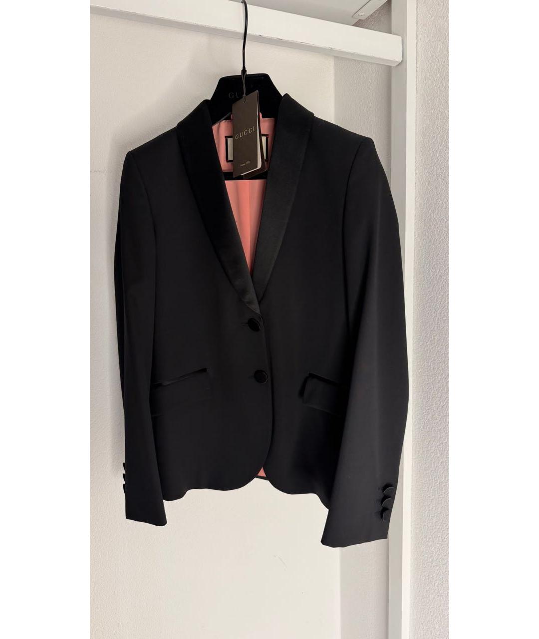 GUCCI Черный шелковый жакет/пиджак, фото 7
