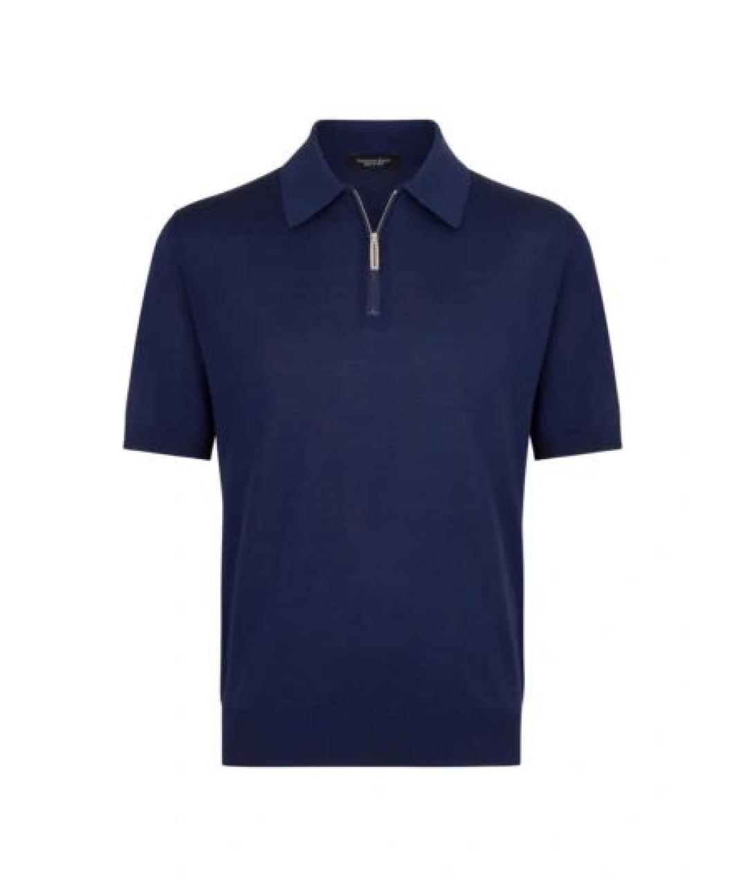 STEFANO RICCI Темно-синее поло с коротким рукавом, фото 1