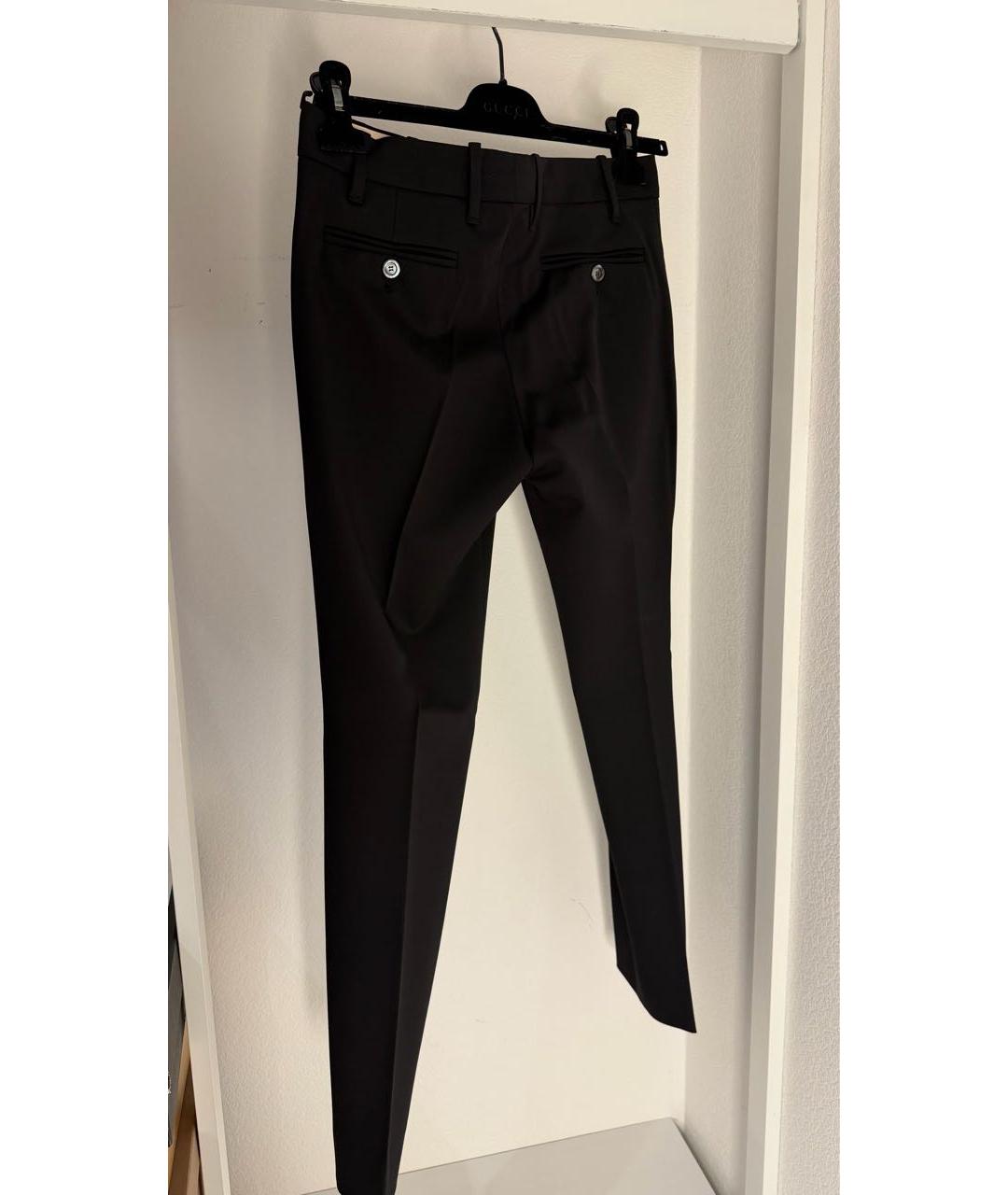 GUCCI Черные шерстяные брюки узкие, фото 2