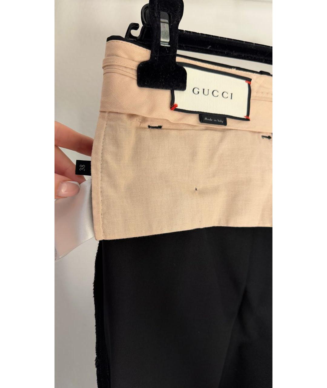 GUCCI Черные шерстяные брюки узкие, фото 3