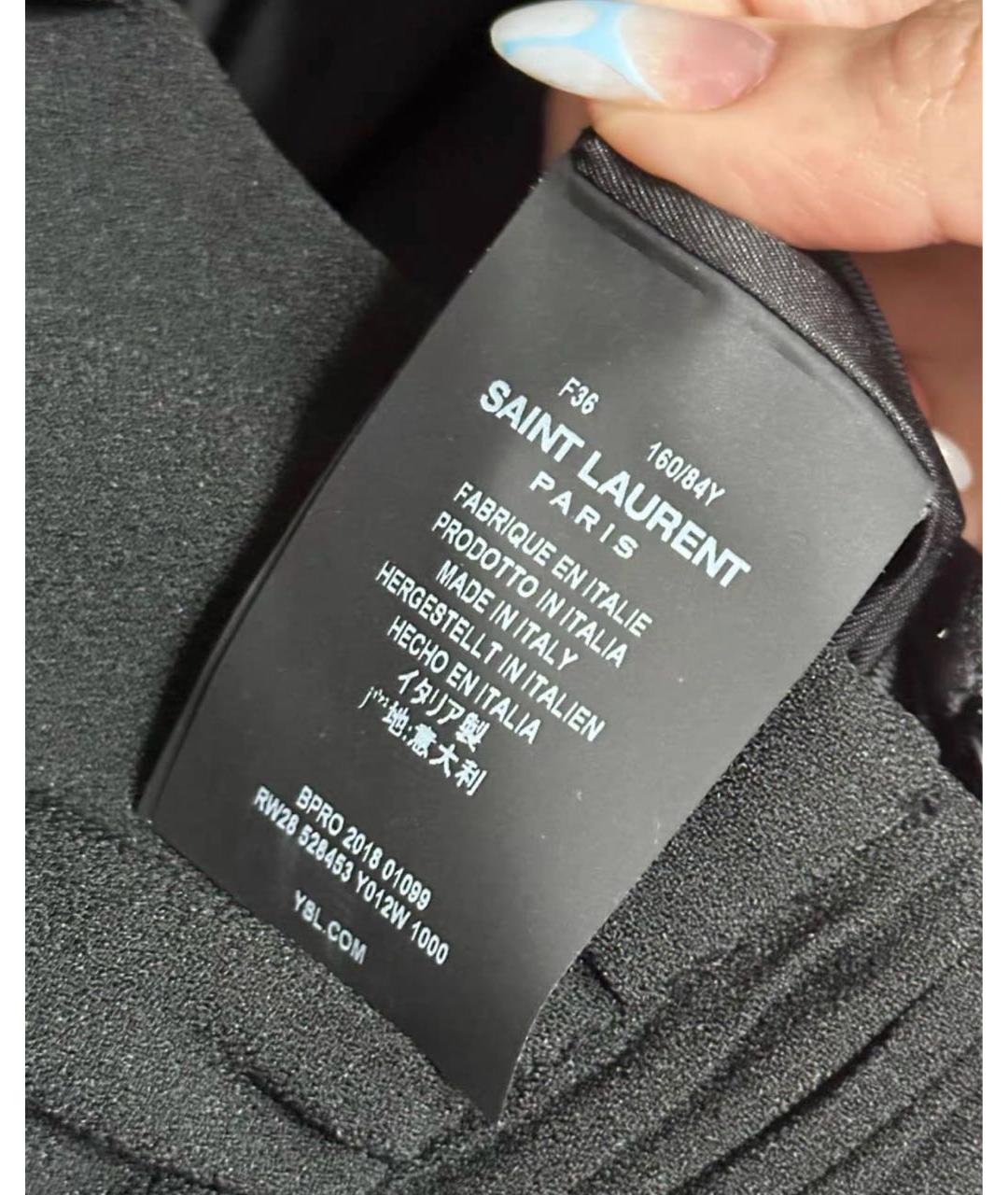 SAINT LAURENT Черное шелковое вечернее платье, фото 4