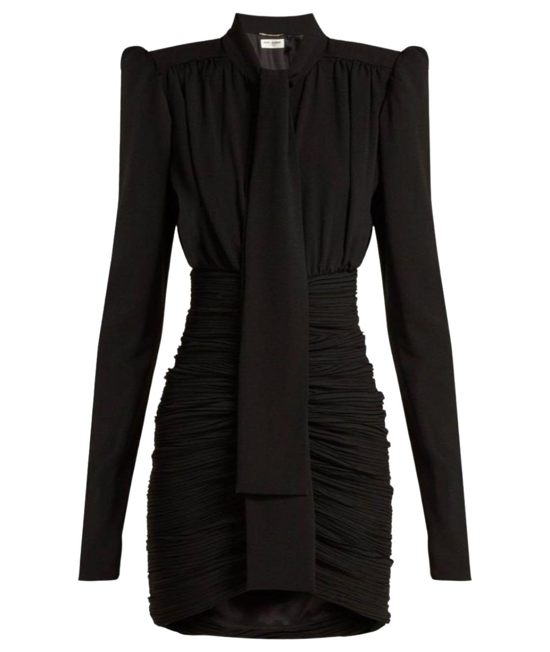 SAINT LAURENT Черное шелковое вечернее платье, фото 1