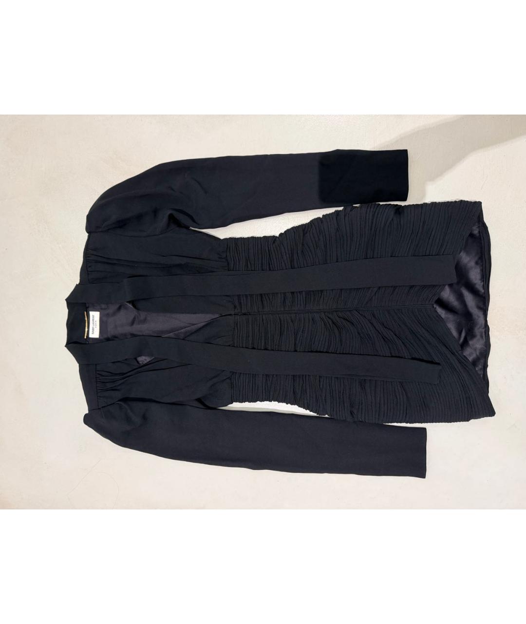 SAINT LAURENT Черное шелковое вечернее платье, фото 3