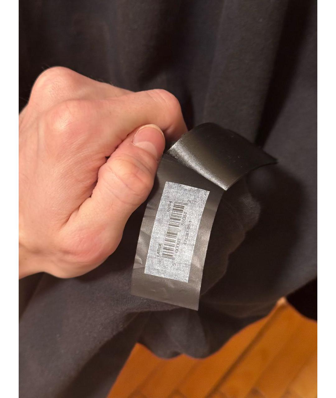 BALENCIAGA Черная хлопковая футболка, фото 4