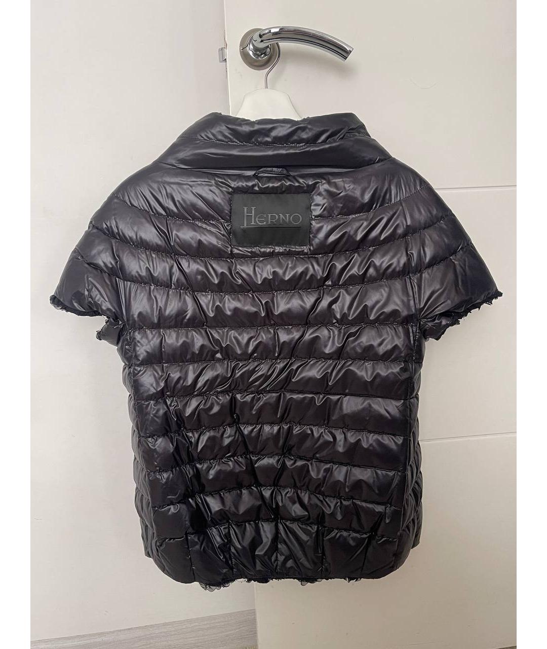 HERNO Черный полиамидовый жилет, фото 2