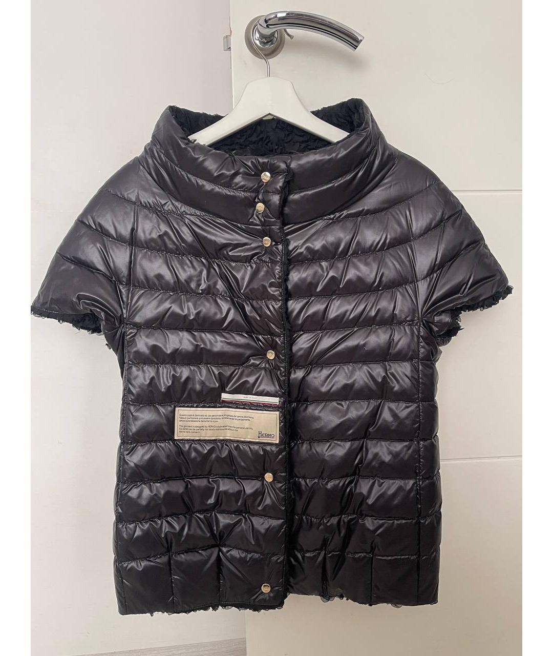 HERNO Черный полиамидовый жилет, фото 3