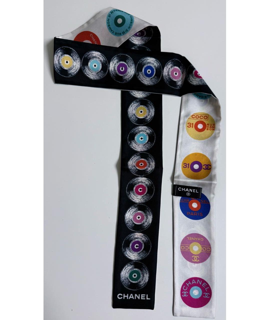 CHANEL Мульти шелковый шарф, фото 8
