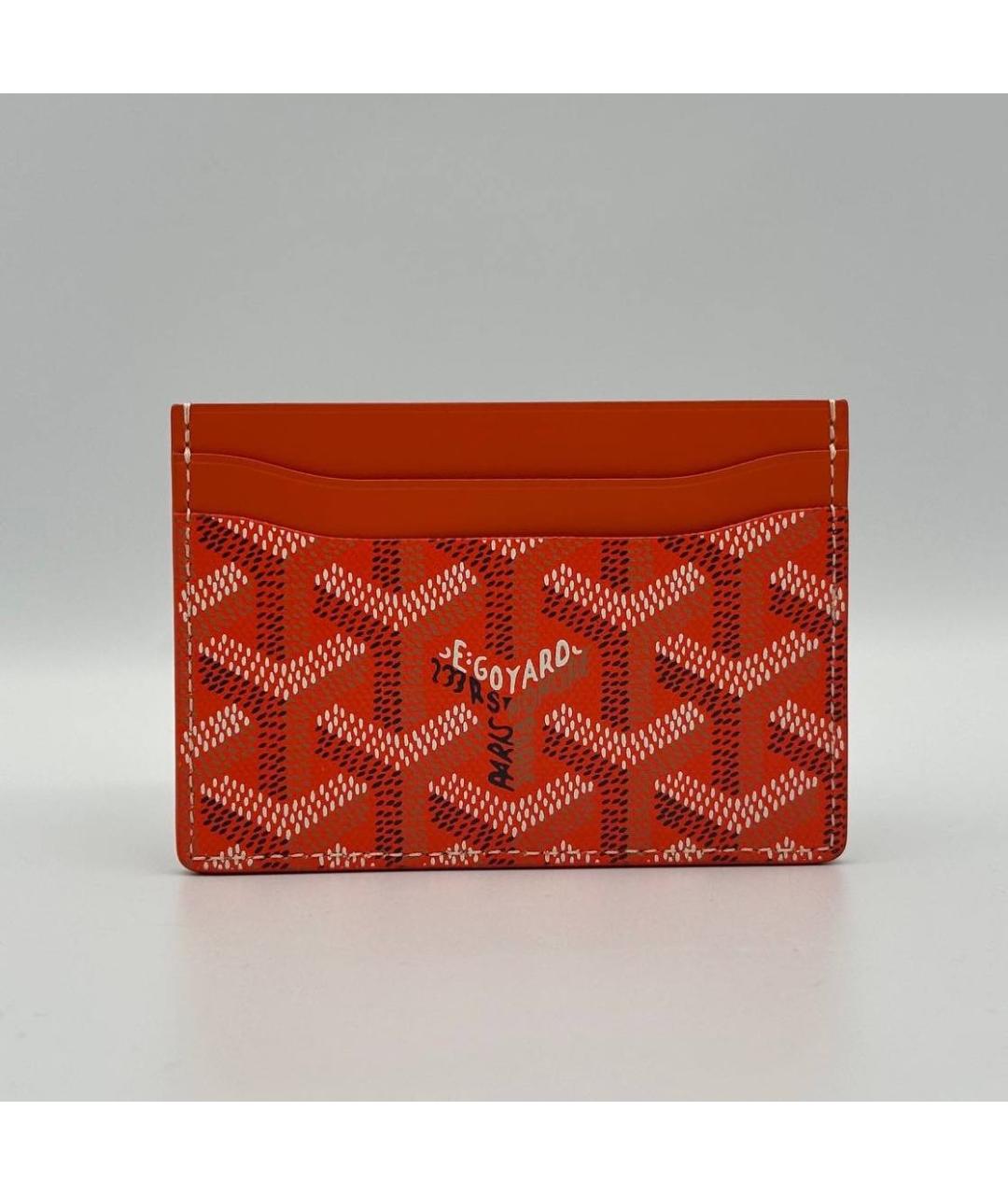 GOYARD Оранжевый кожаный кардхолдер, фото 2