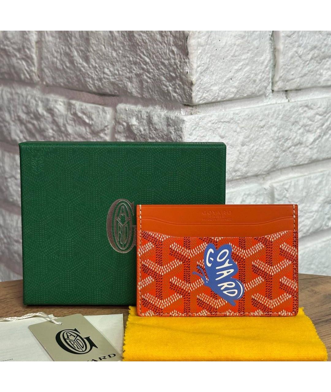 GOYARD Оранжевый кожаный кардхолдер, фото 3