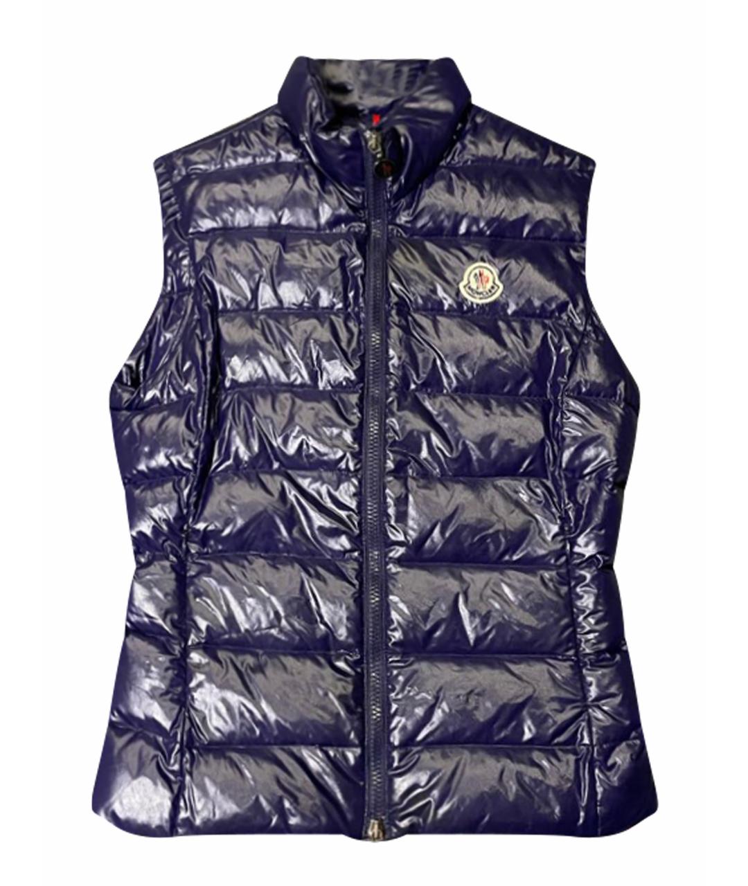 MONCLER Синий полиэстеровый жилет, фото 1