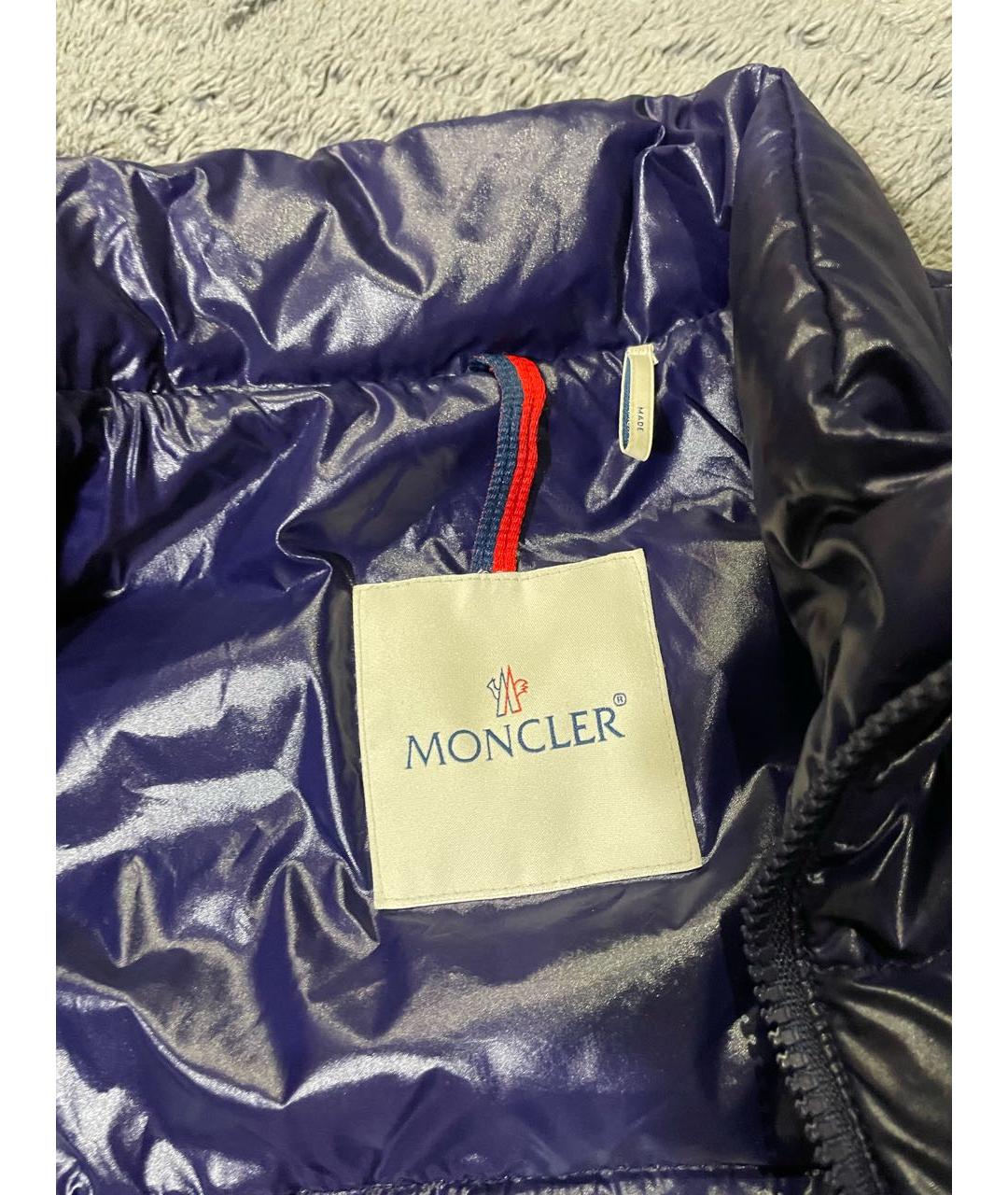 MONCLER Синий полиэстеровый жилет, фото 4