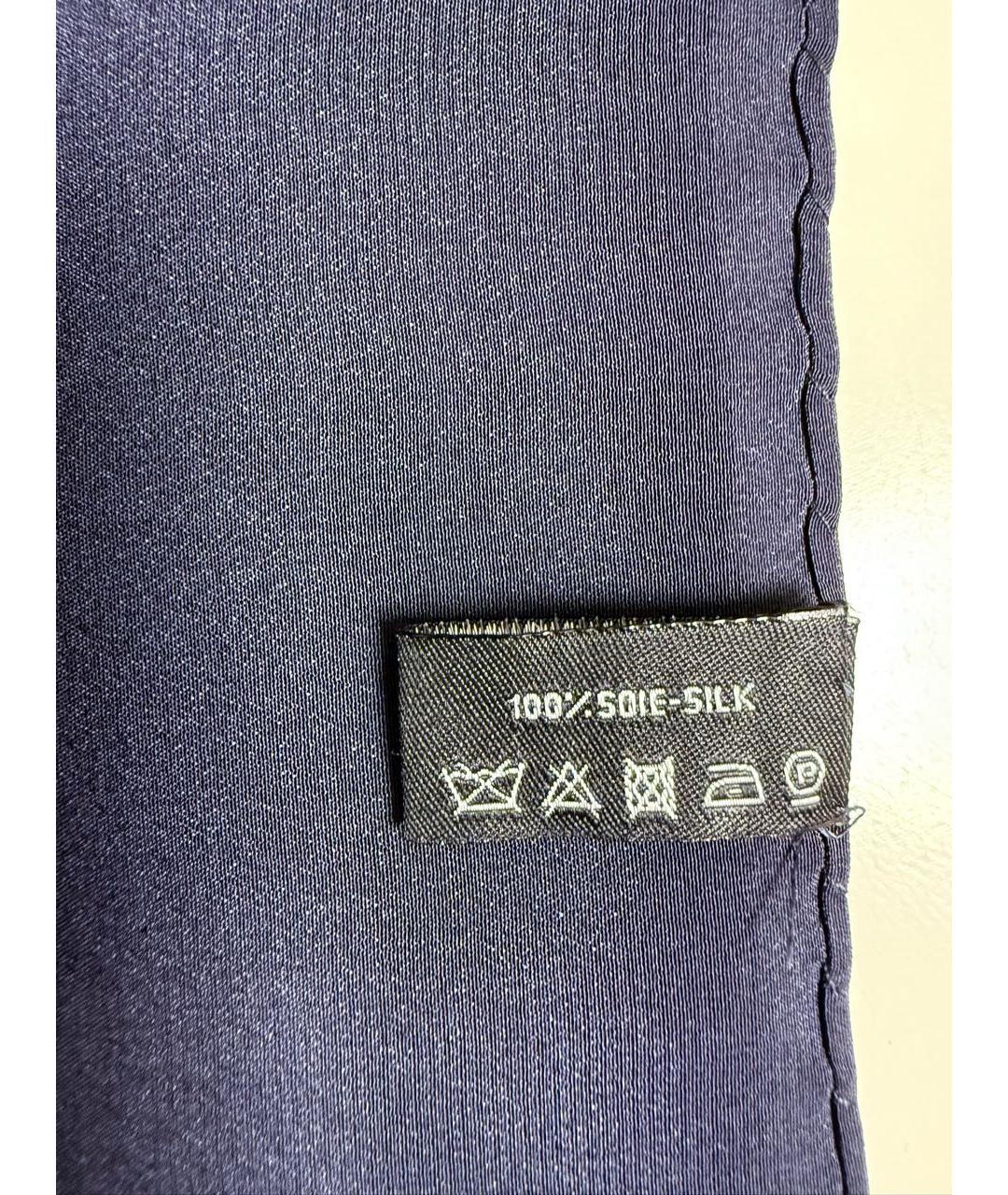 CHANEL Темно-синий шелковый платок, фото 7