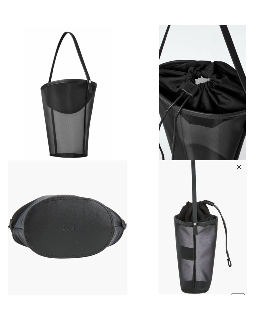 COS Черная тканевая сумка через плечо, фото 5