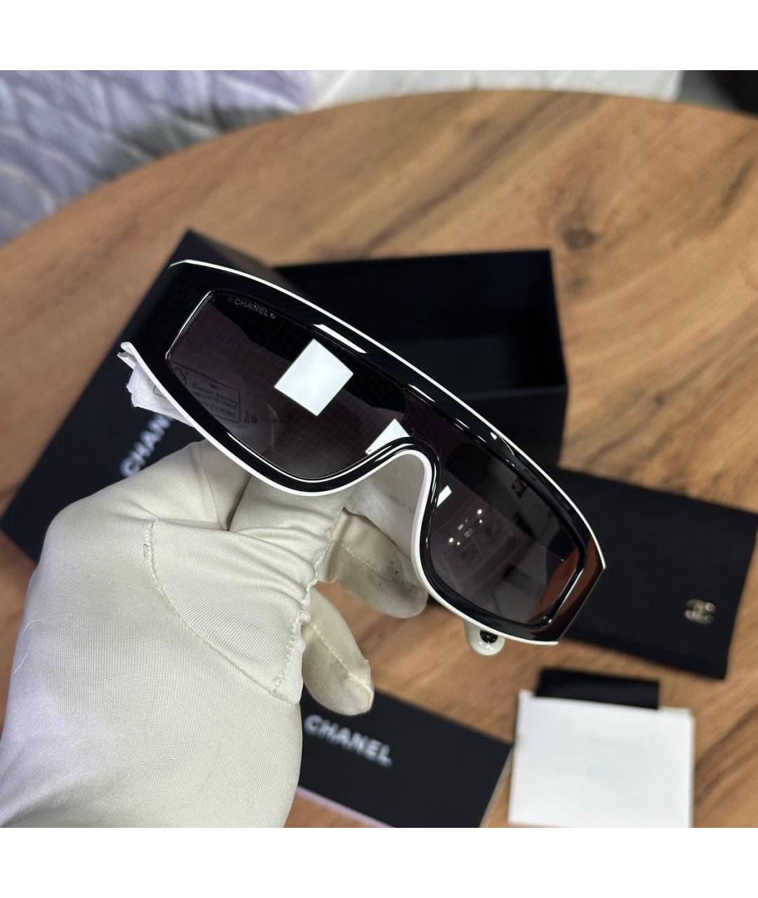 CHANEL Черные пластиковые солнцезащитные очки, фото 3