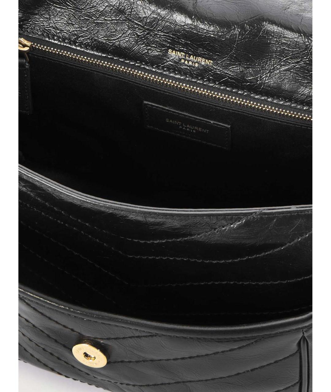 SAINT LAURENT Черная кожаная сумка через плечо, фото 4