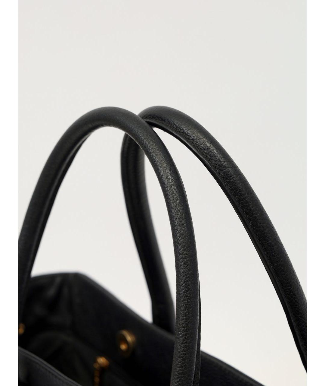 CHANEL Черная кожаная сумка с короткими ручками, фото 8