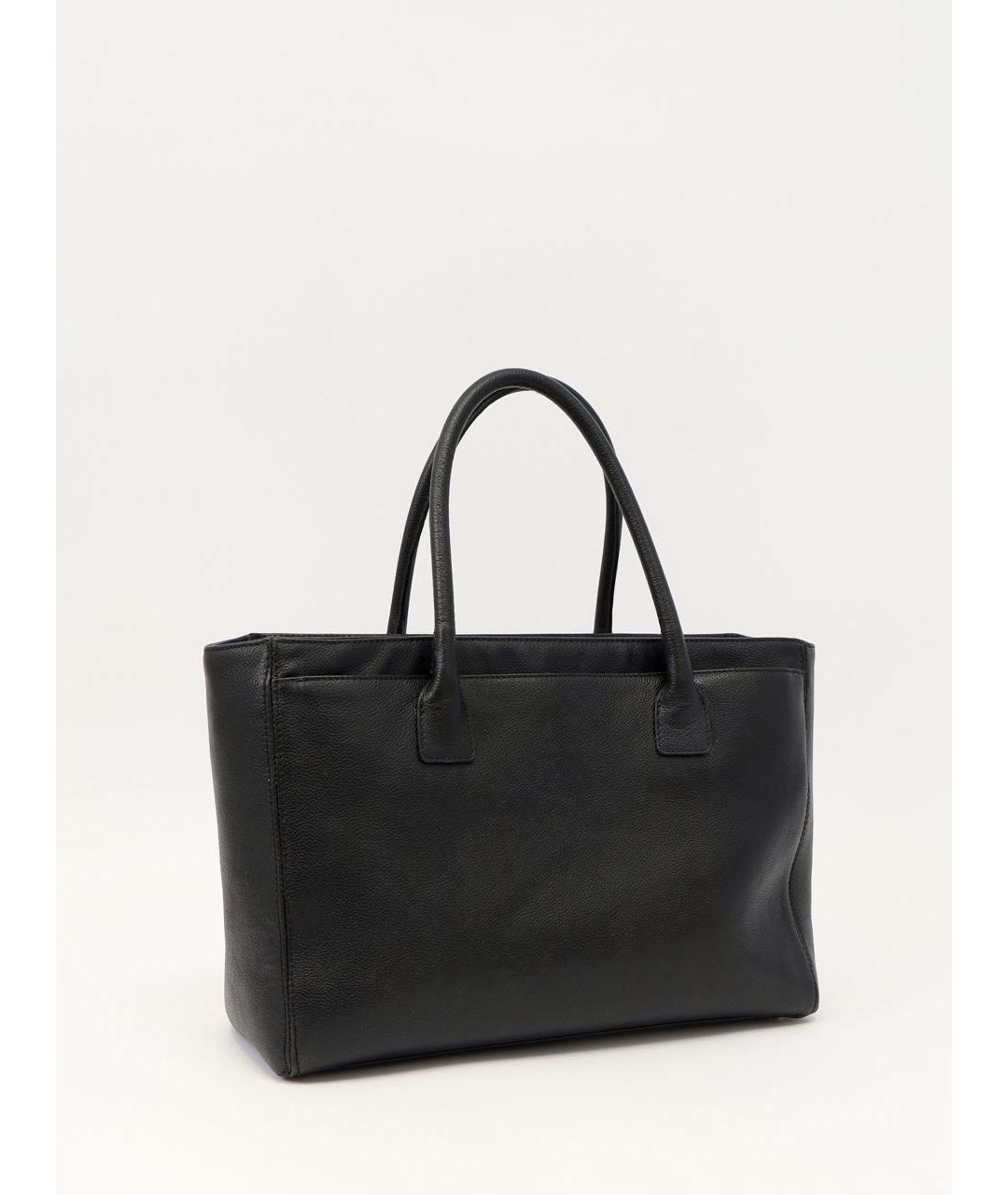 CHANEL Черная кожаная сумка с короткими ручками, фото 3