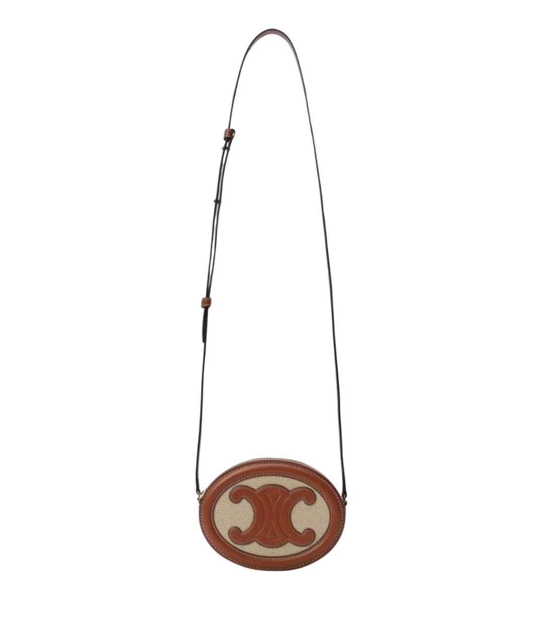 CELINE Коричневая кожаная сумка через плечо, фото 1