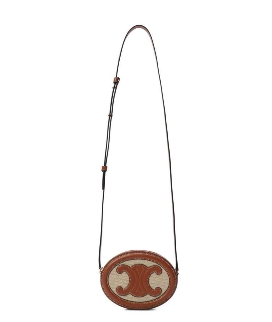 CELINE Коричневая кожаная сумка через плечо, фото 6