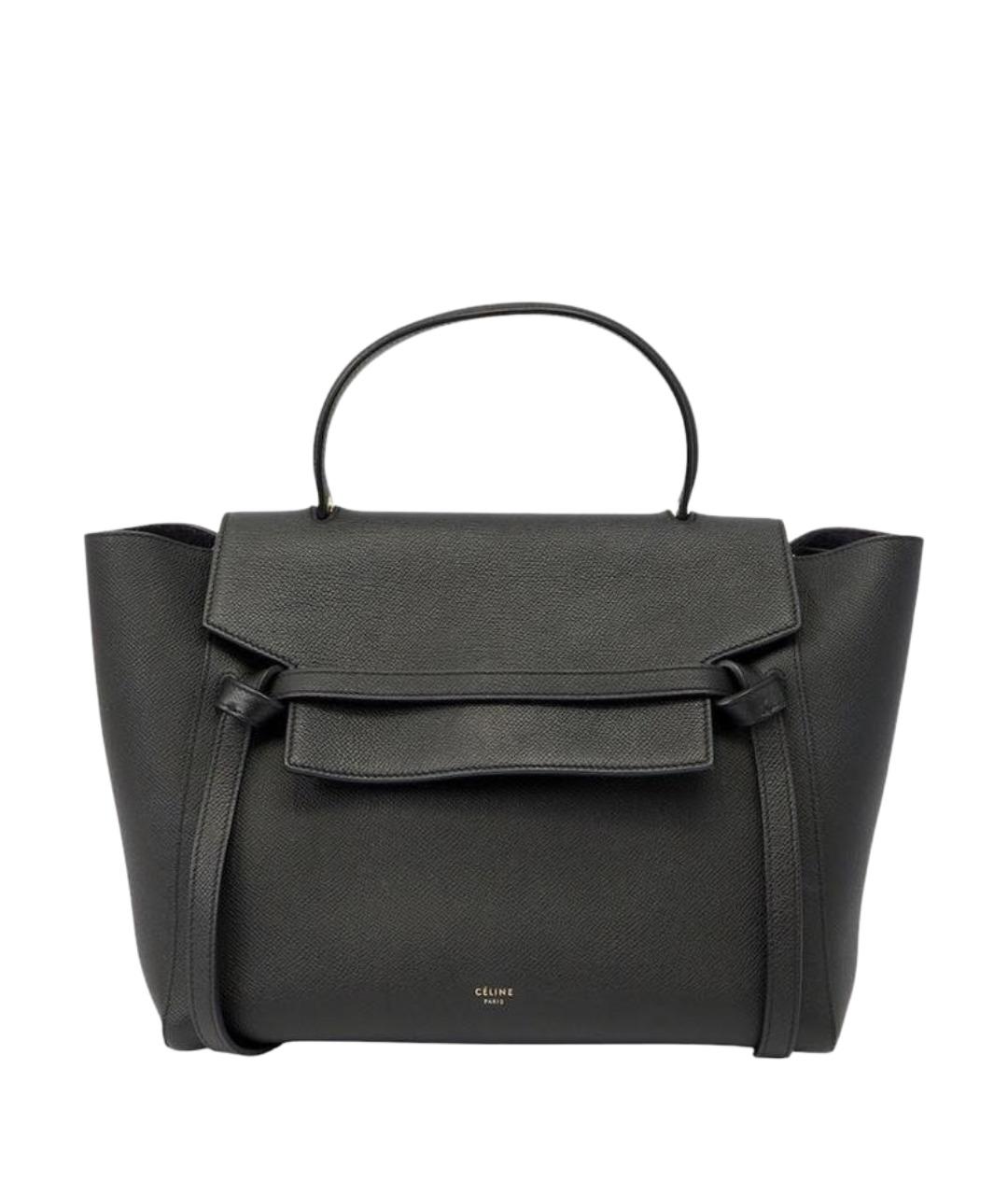 CELINE Черная кожаная сумка с короткими ручками, фото 9