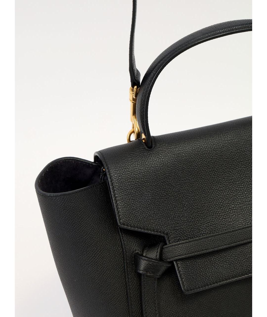CELINE Черная кожаная сумка с короткими ручками, фото 7